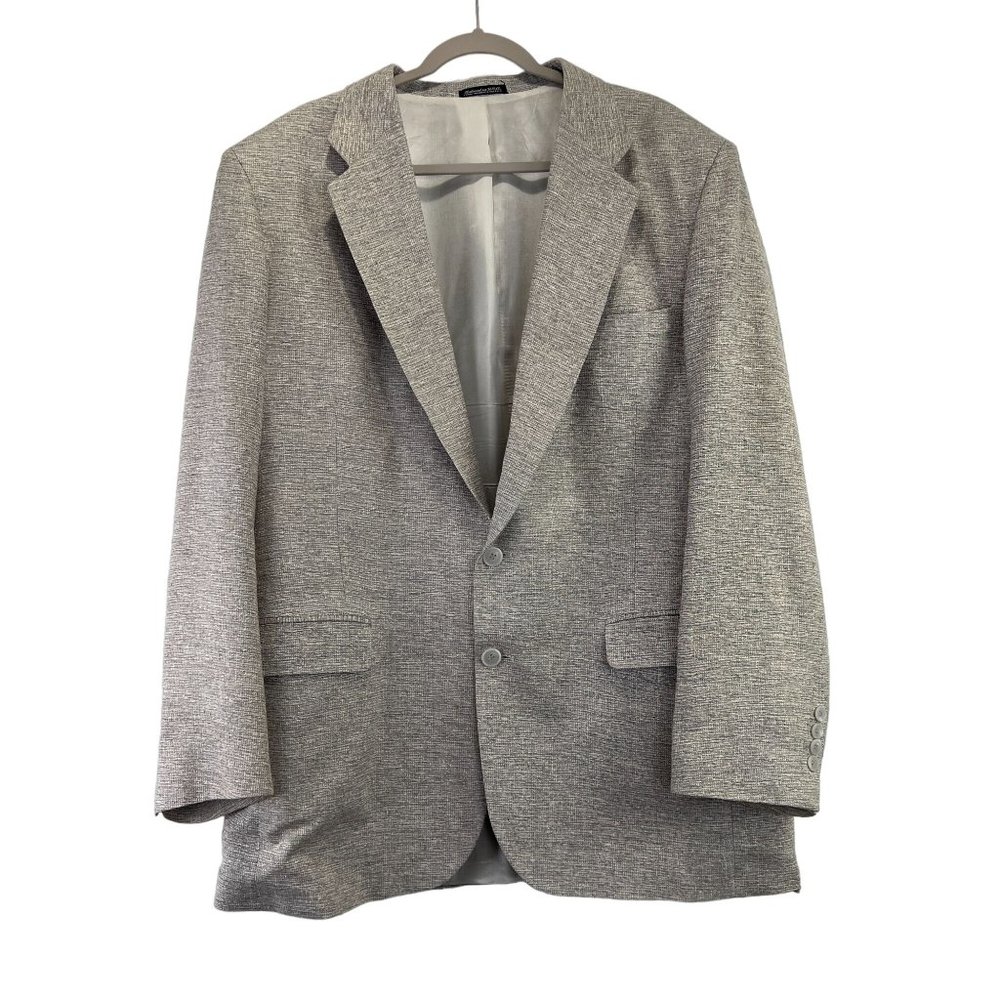 Barrington Pure‎ 100% Silk Sport Coat Blazer Men Jacket Grey Suit Size 44L